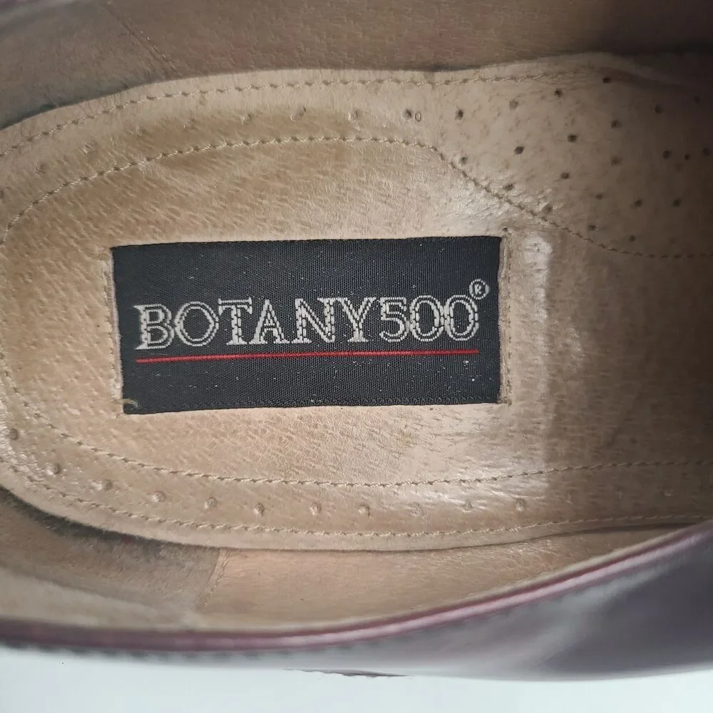 Botany 500 Leather Wing Tip Dress Shoes US Size 10W Burgundy